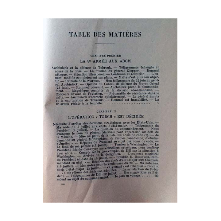 1. Mémoires sur la deuxième guerre mondiale - Le tournant du destin Tome 2 L'Afrique sauvée 4 Juillet 1942 - 5 Juin 1943