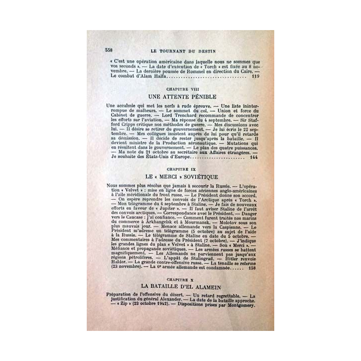 1. Mémoires sur la deuxième guerre mondiale - Le tournant du destin Tome 2 L'Afrique sauvée 4 Juillet 1942 - 5 Juin 1943