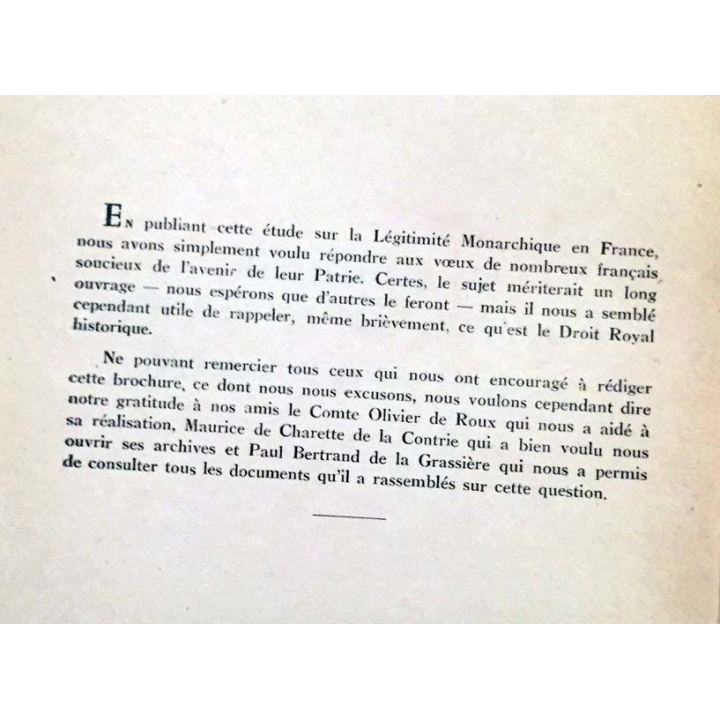 1. La légitimité monarchique en France le droit royal historique de Guy Coutant de Saisseval