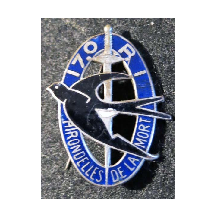 170° RI : Insigne métallique du 170° régiment d'infanterie en émail