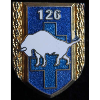 126° RI : Insigne métallique du 126° régiment d'infanterieBoussemart G. 2766 translucide
