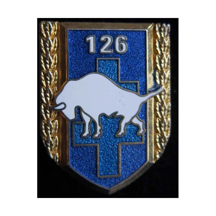 126° RI : Insigne métallique du 126° régiment d'infanterieBoussemart G. 2766 translucide
