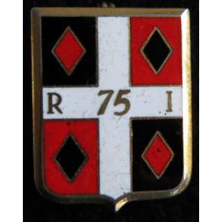 75° RI :75° régiment d'infanterie Arthus Bertrant Paris en émail dos grenu