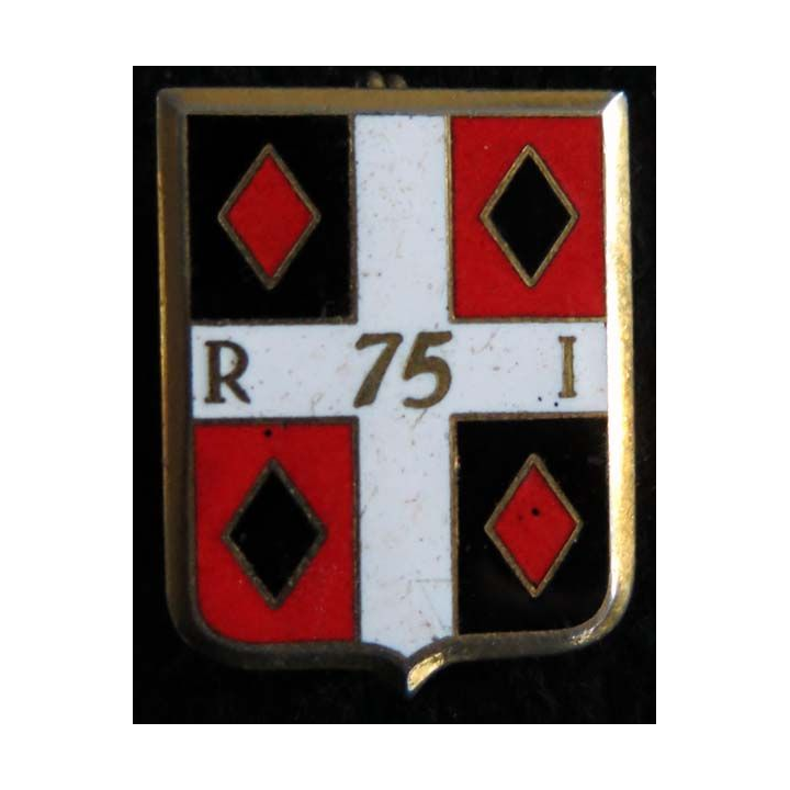 75° RI :75° régiment d'infanterie Arthus Bertrant Paris en émail dos grenu