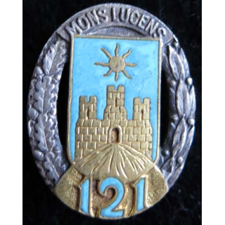 121° RI : 121° régiment d'infanterie Drago Paris G. 430 en émail dos guilloché 