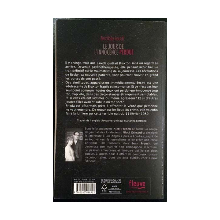 1. Le jour de l'innocence perdue de Nina French aux éditions Fleuve noir