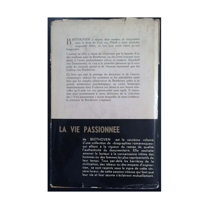 1. La vie passionnée de Beethoven de Carl Von Pidoll aux éditions Intercontinentale du Livre