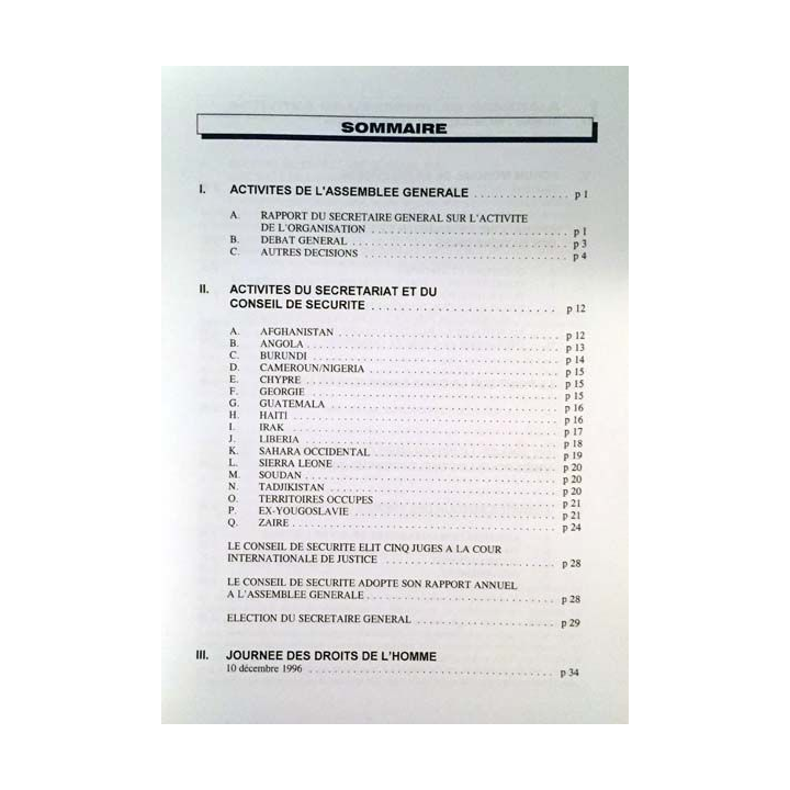 1. Bulletin du centre d'information des Nations Unies - Paris Décembre 1996 n°22