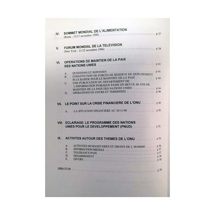 1. Bulletin du centre d'information des Nations Unies - Paris Décembre 1996 n°22