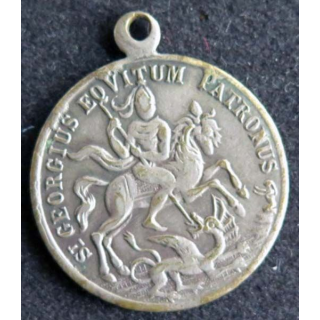 DIVERS : médaille de Saint Georges Intempestate securitas en métal argenté (ou argent ???)