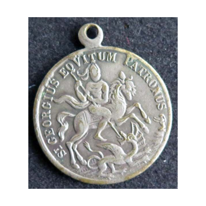 DIVERS : médaille de Saint Georges Intempestate securitas en métal argenté (ou argent ???)