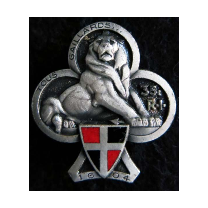 35° RI : 35° régiment d'infanterie Drago Paris G. 913 dos guilloché embouti 