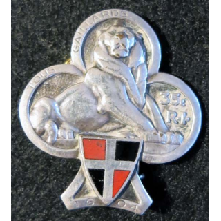 35° RI : 35° régiment d'infanterie  Drago Paris G. 913 dos guilloché embouti 