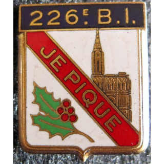 226° BI : 226° bataillon d’infanterie  Drago Paris en émail dos lisse