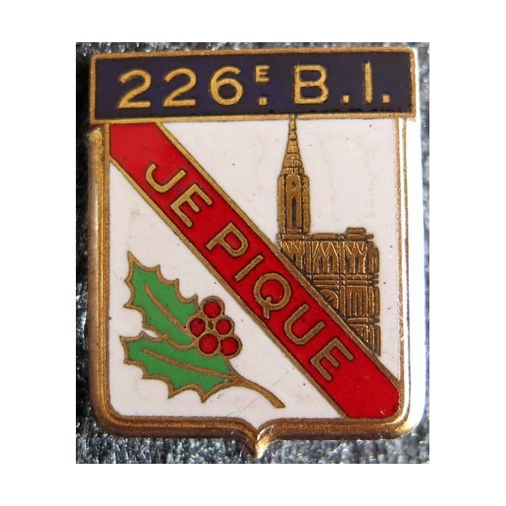 226° BI : 226° bataillon d’infanterie  Drago Paris en émail dos lisse