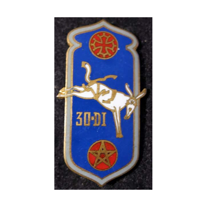 30° DI : 30° division d’infanterie Maroc de fabrication Drago Paris G. 1445 en émail