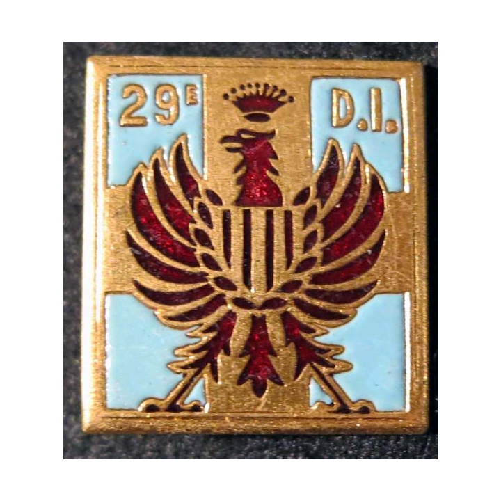 29° DI : 29° division d’infanterie Arthus Bertrand G. 1071 en émail