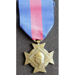 FRANCE : médaille des services militaires volontaires 1° type en bronze