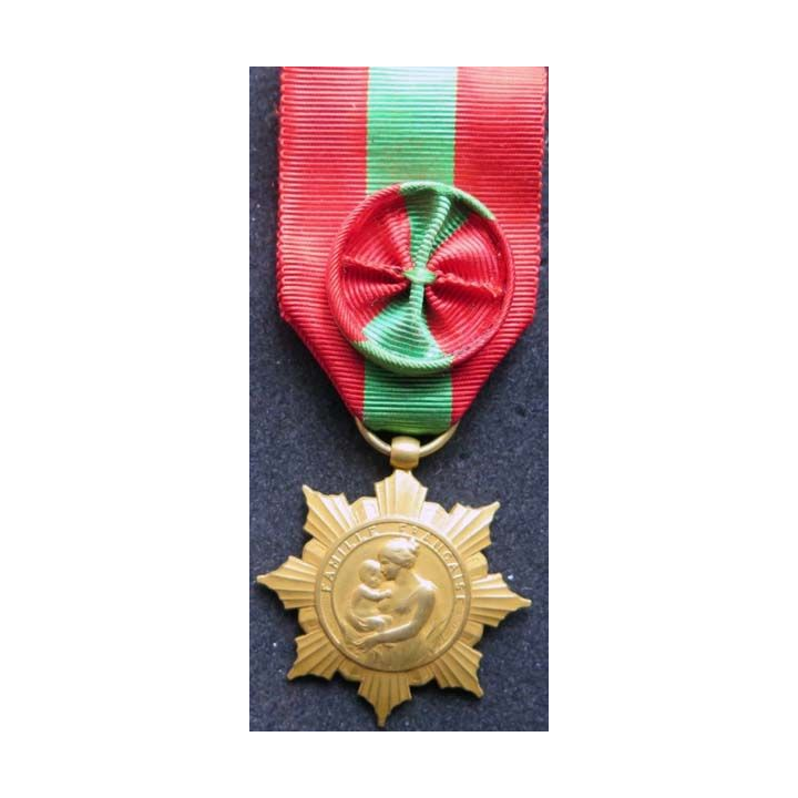 FRANCE :  médaille d'or de la famille française la Patrie reconnaissante en bronze doré