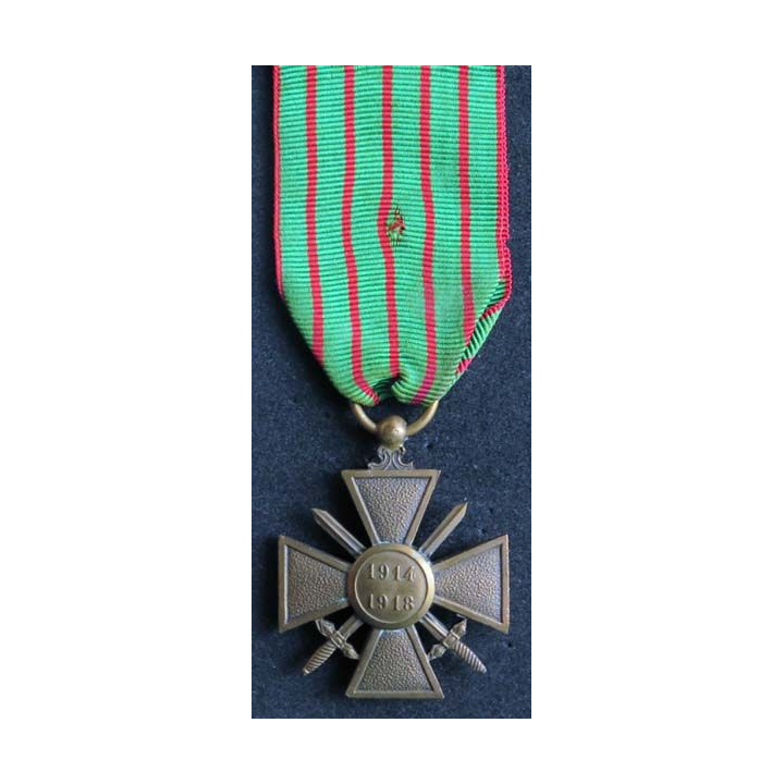 FRANCE : Croix de guerre 1914-1918 en bronze -27-