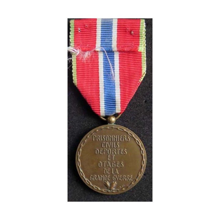 FRANCE : médaille des prisonniers civils déportés et otages de la Grande Guerre en bronze 