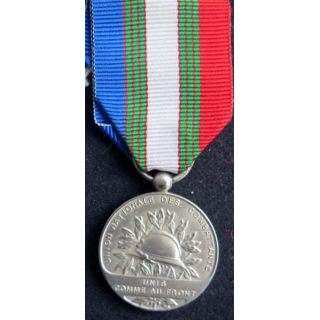 FRANCE : médaille d'argent de l'Union Nationale des Combattants UNC en bronze argenté