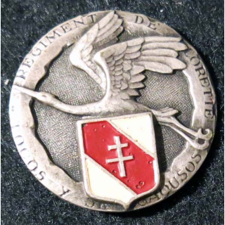 158° RI : 158° régiment d’infanterie "régiment de Lorette" plat embouti argenté peint