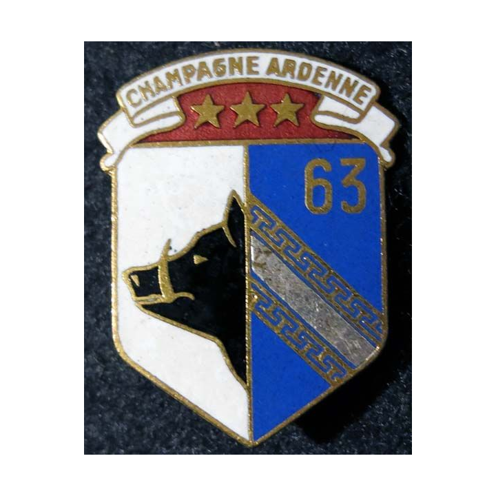 63° CD : 63° compagnie divisionnaire de fabrication Drago Paris G. 2123 en émail
