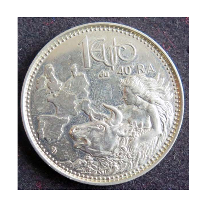 40° RA : pièce de 1 Euro du 4° régiment d'artillerie de janvier 1998 en métal argenté