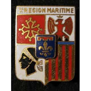 3° RM : 3° région maritime de fabrication Drago Paris guilloché doré