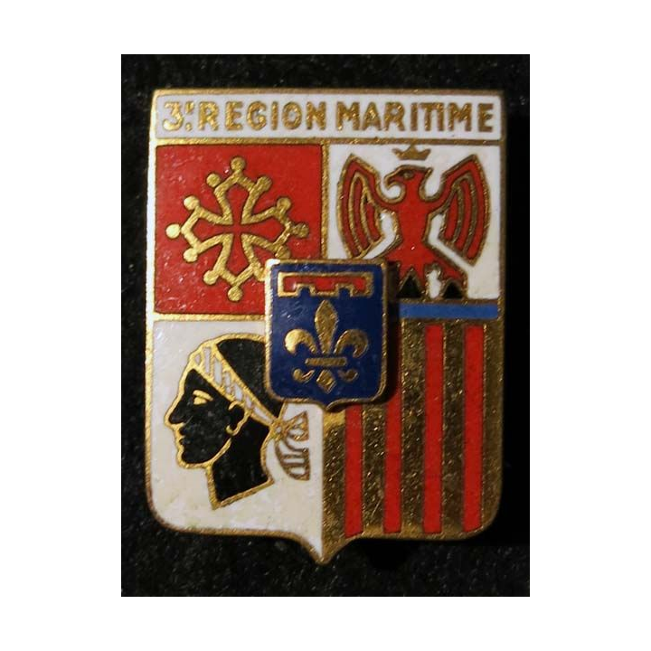 3° RM : 3° région maritime de fabrication Drago Paris guilloché doré