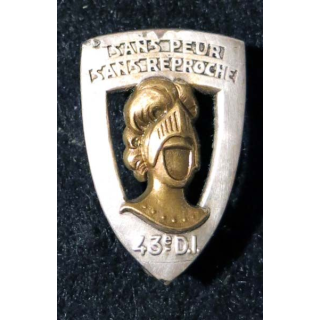 43° DI : 43° division d’infanterie boléro rectangulaire avec poinçon