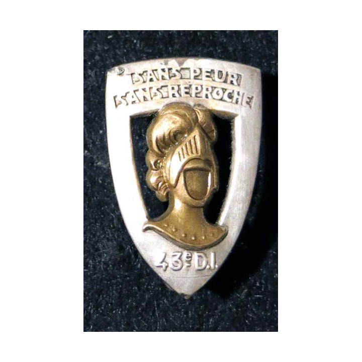 43° DI : 43° division d’infanterie boléro rectangulaire avec poinçon