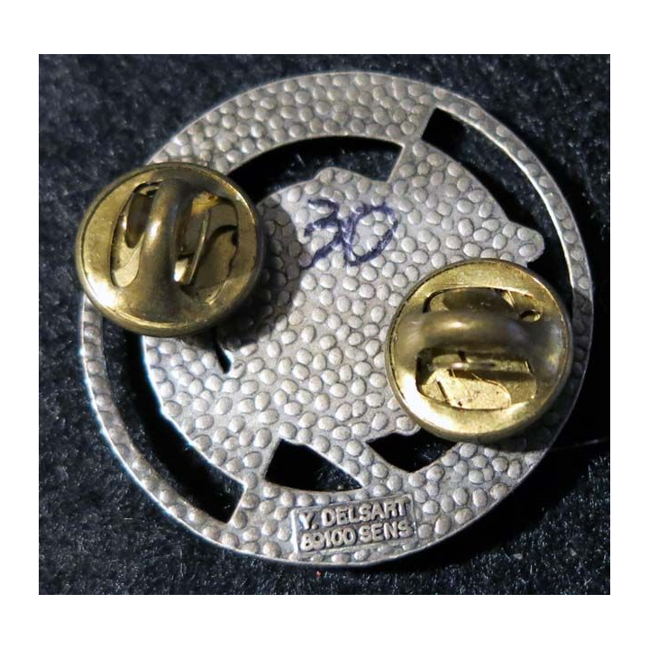 Brevet de tireur MILAN  Delsart Sens ,dos grenu argenté attache pin's