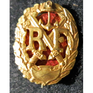 Insigne métallique du brevet de chef de section coloniale  fond rouge 27 mm