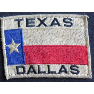 US PATCH : vieil insigne tissu du TEXAS DALLAS de dimension 8 x 5,8 cm
