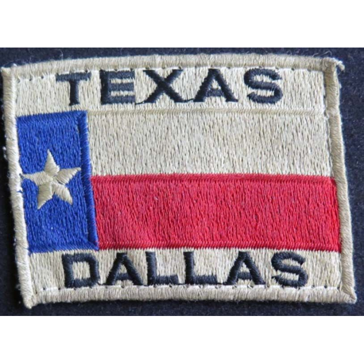 US PATCH : vieil insigne tissu du TEXAS DALLAS de dimension 8 x 5,8 cm