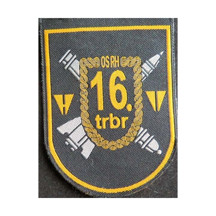 CROATIE : insigne tissu militaire 16. trbr croate artillerie obusier