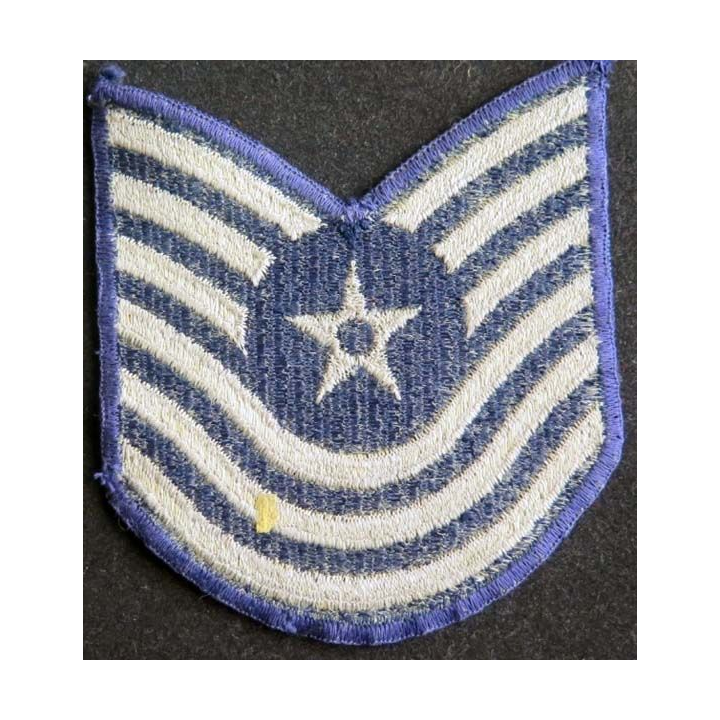 US PATCH : galon de Master Sergeant de l'US AIR FORCE rank blanc sur fond bleu