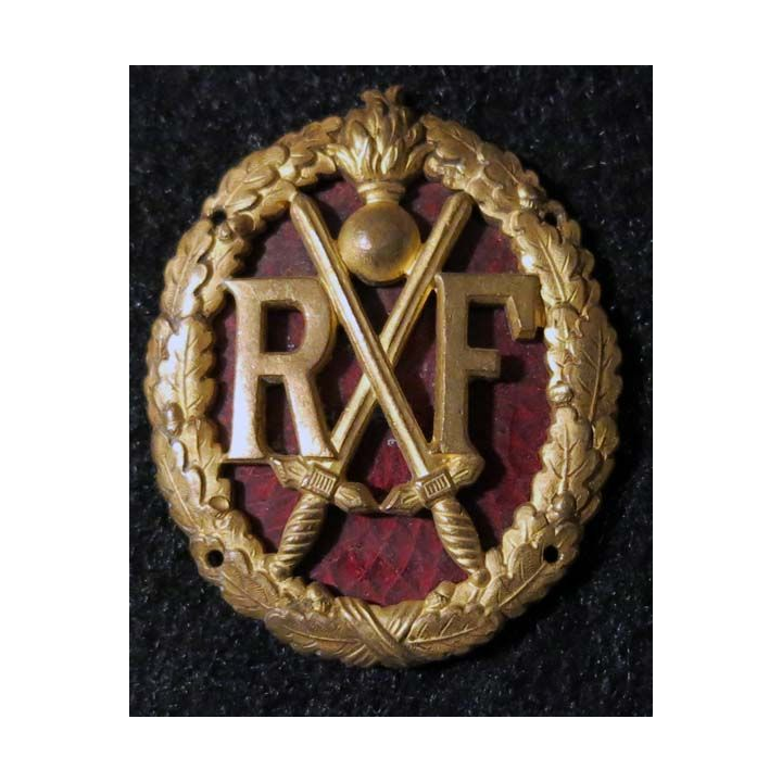 BREVET: Insigne métallique du brevet de chef de section d'infanterie type 1 fond en émail 43 mm 