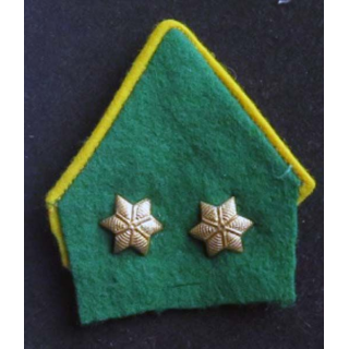 COL BELGE : insigne de col tissu et métallique de lieutenant belge