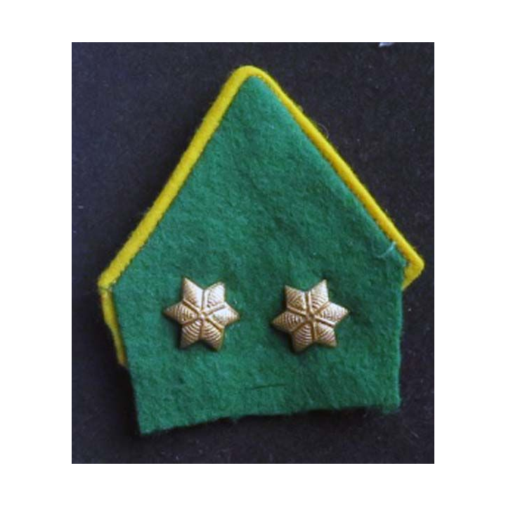 COL BELGE : insigne de col tissu et métallique de lieutenant belge