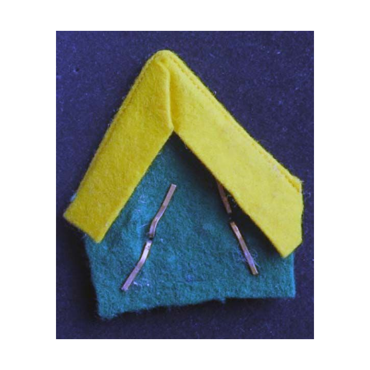 COL BELGE : insigne de col tissu et métallique de lieutenant belge