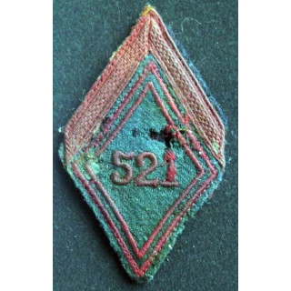 Losange de bras modèle 45 de soldat 1° Classe 521° régiment du train