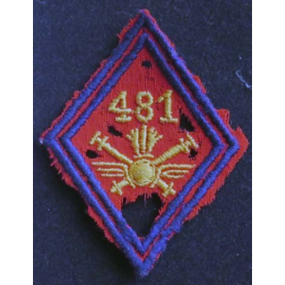 losange bras modèle 45 481° RAA régiment artillerie antiaérienne cadre
