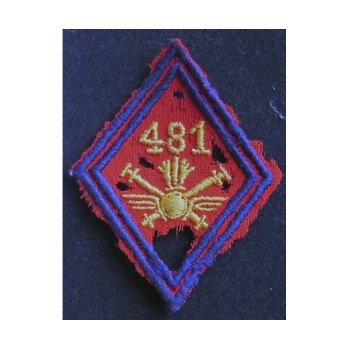 losange bras modèle 45 481° RAA régiment artillerie antiaérienne cadre