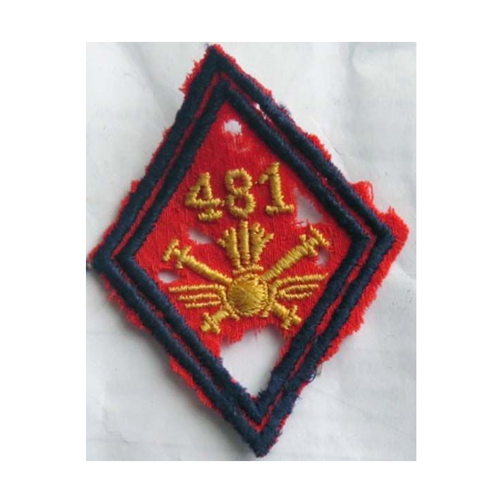 losange bras modèle 45 481° RAA régiment artillerie antiaérienne cadre