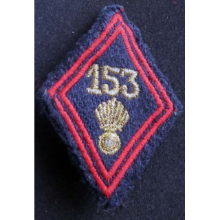 losange de bras modèle 45 tissu 153° RI régiment d'infanterie cadre