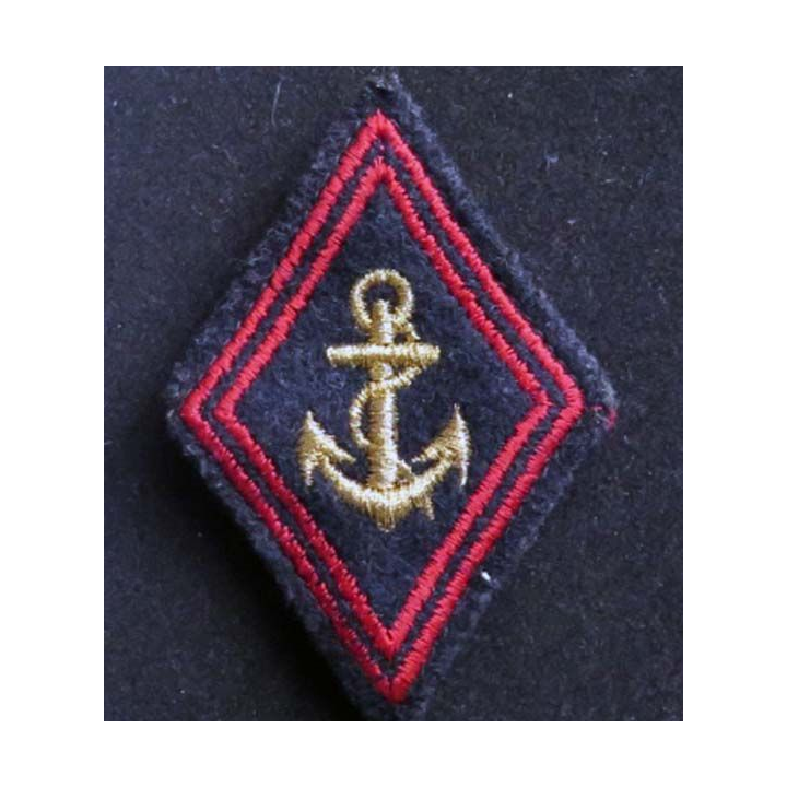 losange de bras modèle 45 : insigne tissu des troupes de marine cadre
