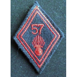 losange de bras modèle 45 : insigne tissu du 57° régiment d'Infanterie troupe
